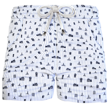 Load image into Gallery viewer, Bermuda Pantaloncino Rigato Milano 100% Cotone Shorts 2 tasche laterali Made in Italy
